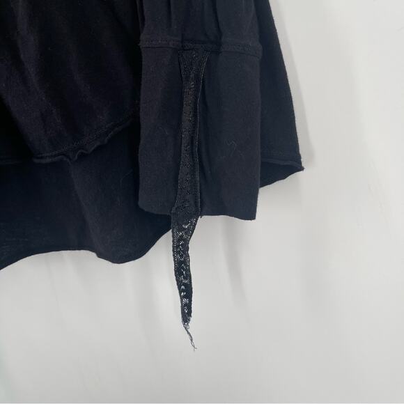 JOHNNY WAS x LOVE AND LIBERTY Top Small Long Sleeve Distressed Lace Boho Henley - Picture 8 of 11